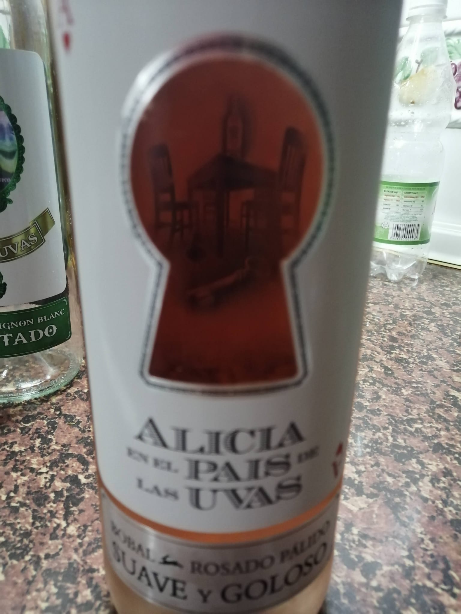 Spanish rosé wine bottle from local vineyard
