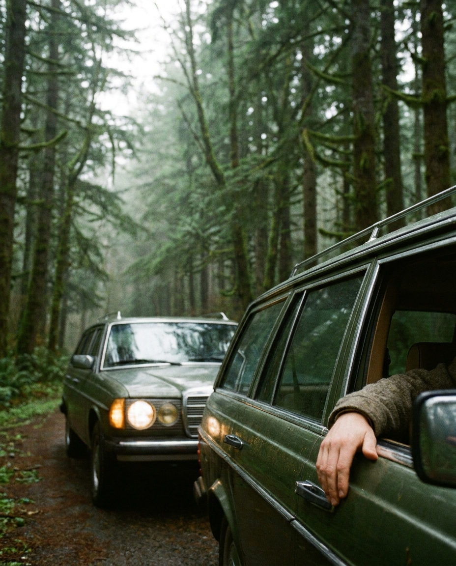 A brief stop in the green, slow forest