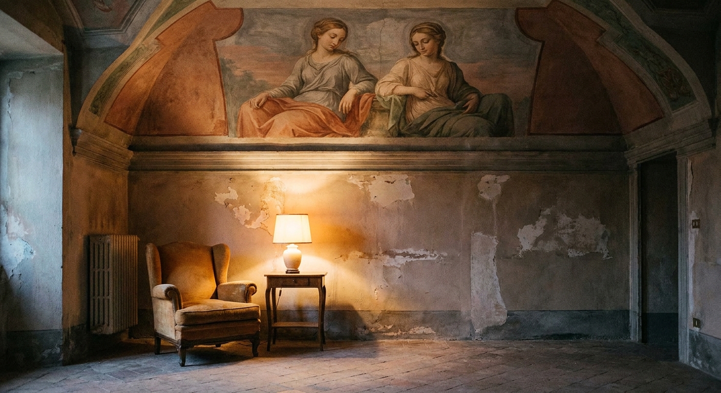 Frescoes and interior silence — light like memory