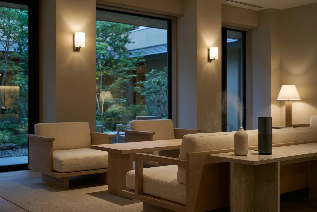 Sensory agreement in a quiet hotel lounge